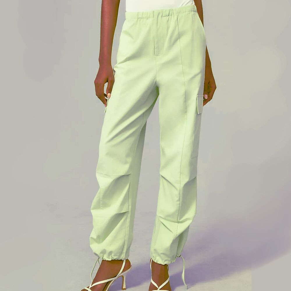 NEW WAYF Women Drawstring Light Green Cargo Multi-Way Wear Jogger Pants